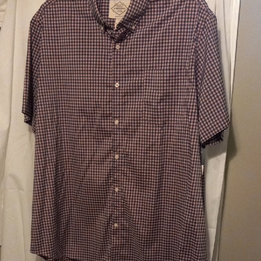 St.John Bay Men's Checkered Shirt - Blue and Pink